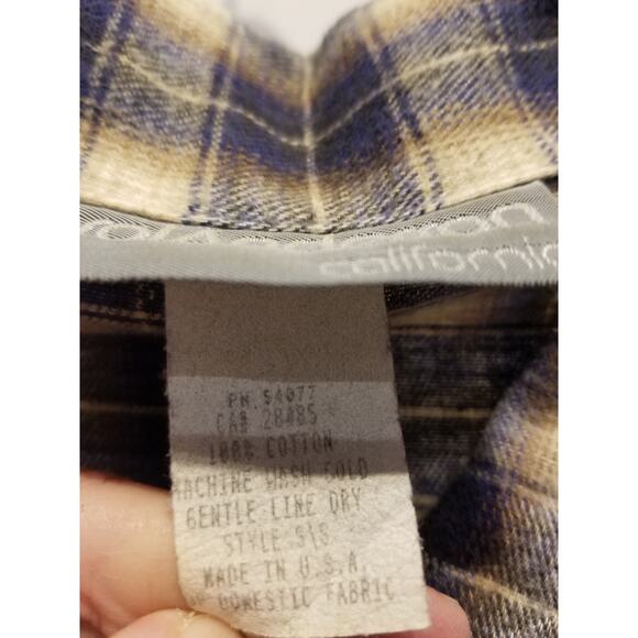 Vintage 90s Western Style Flannel Denim Dress Plaid Check Rodeo Style Size M - Picture 7 of 12